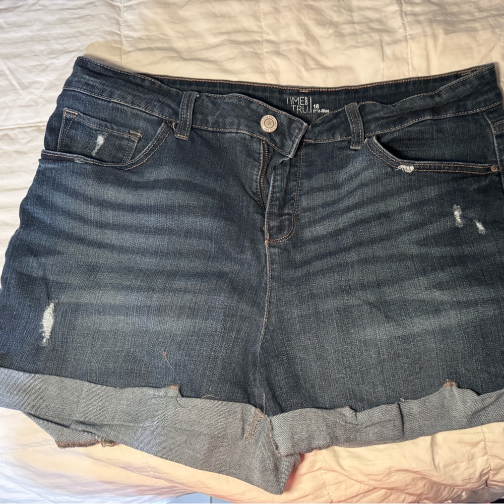 Dark Blue Denim Shorts